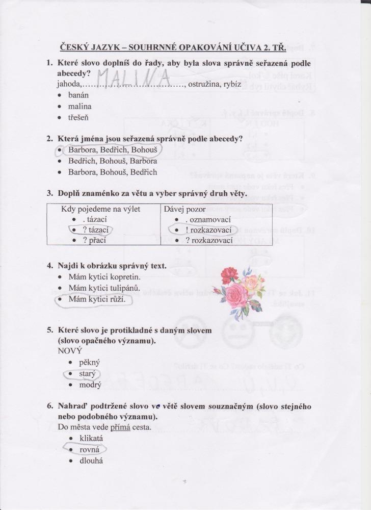 Výstupy druháčků z domácího učení 17. 5. - 15