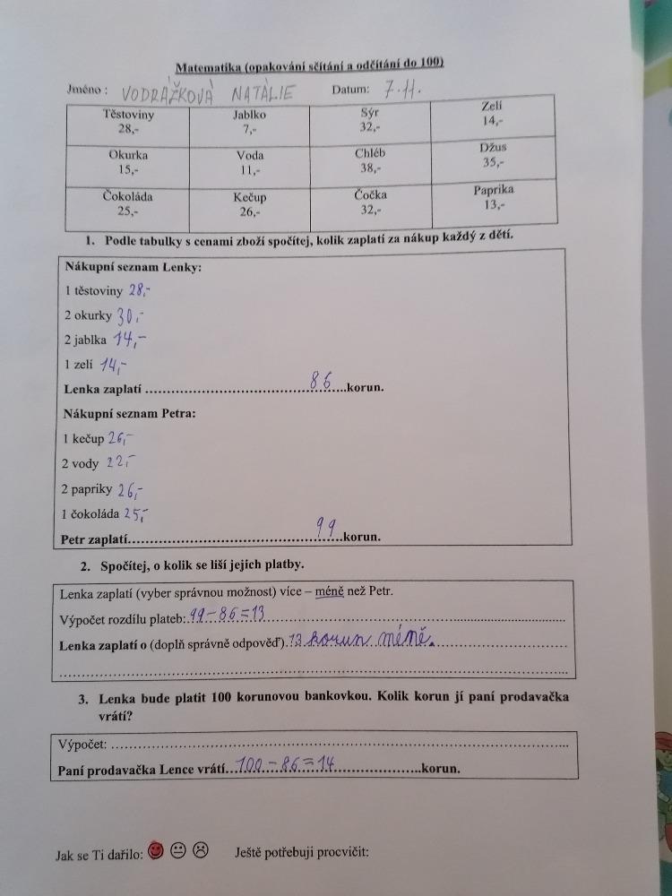 Distanční výuka ve třetí třídě 13. 11. - 38