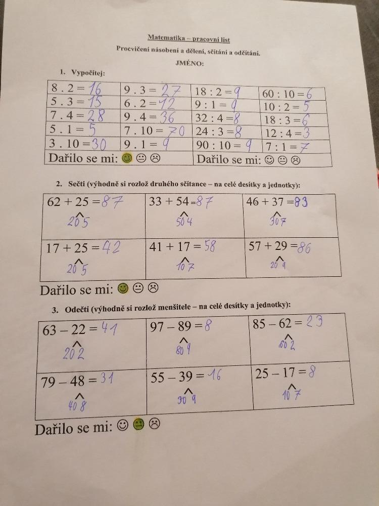 Distanční výuka ve třetí třídě 6. 11. - 40