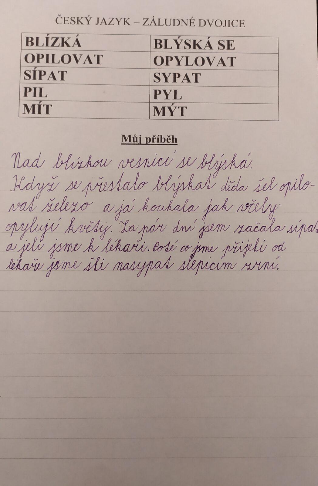 Distanční výuka ve třetí třídě 19. 3. - 49