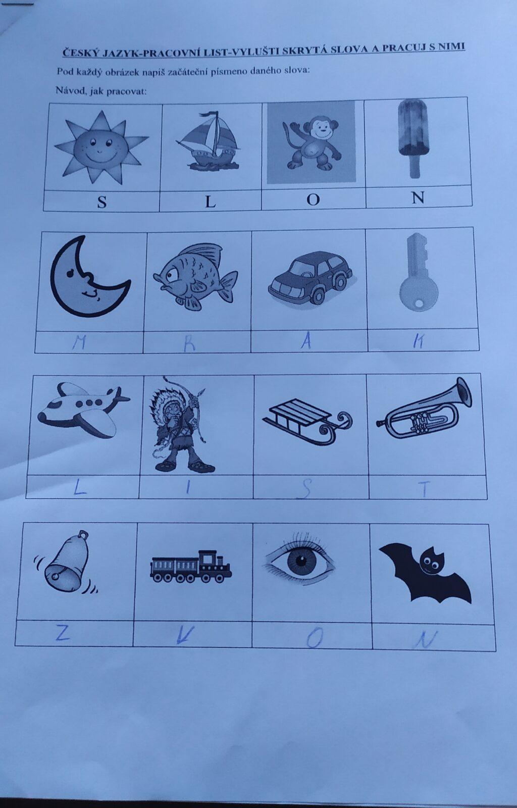 Výstupy druháčků z domácího učení 5. 5. - 22