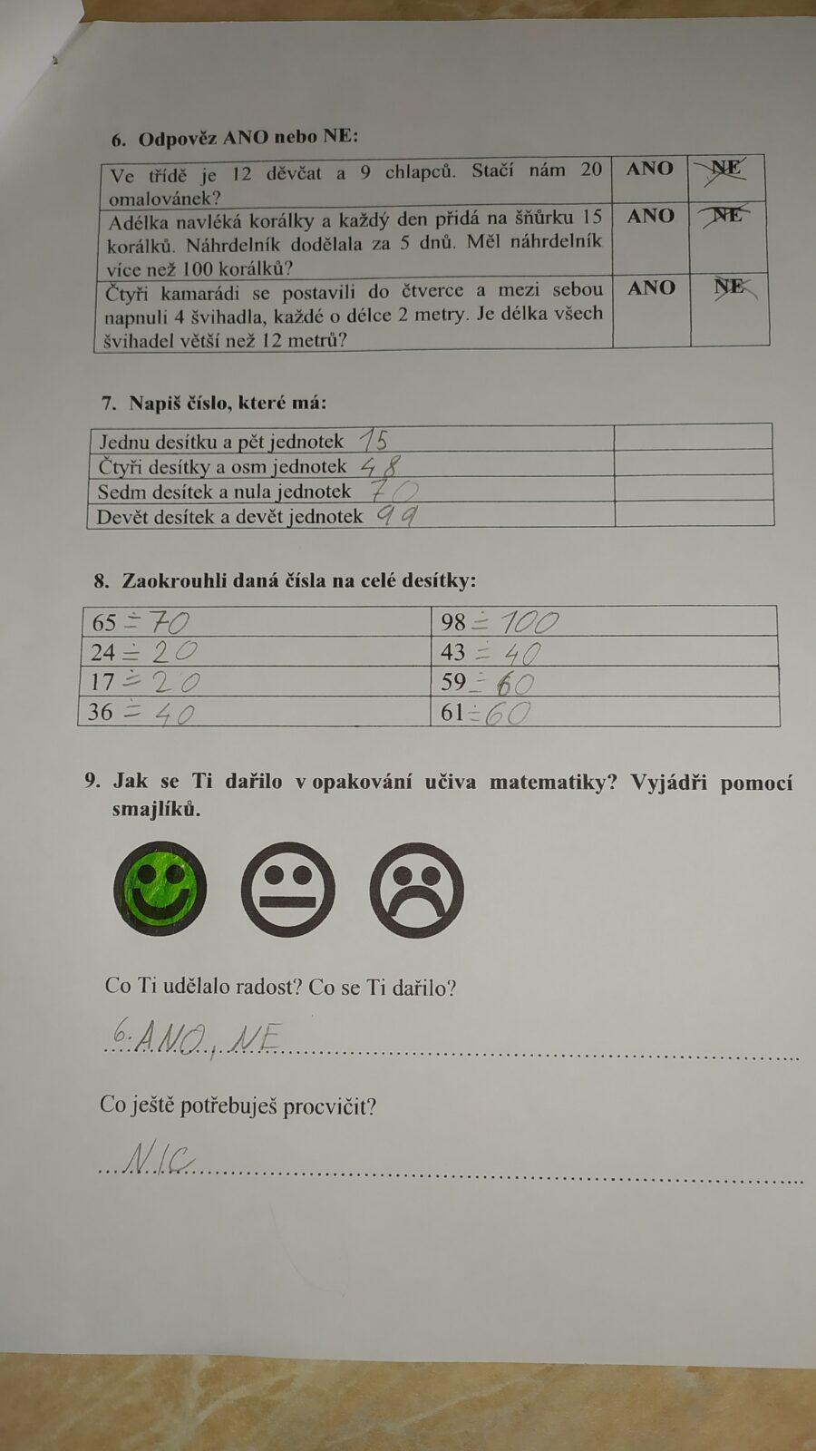 Výstupy druháčků z domácího učení 21. 5. - 26