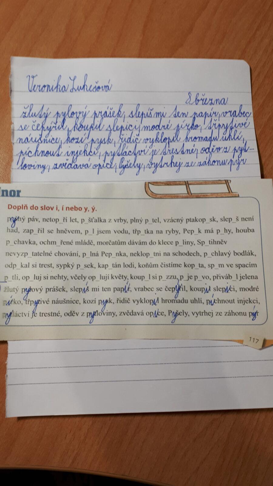 Distanční výuka ve třetí třídě 12. 3. - 21