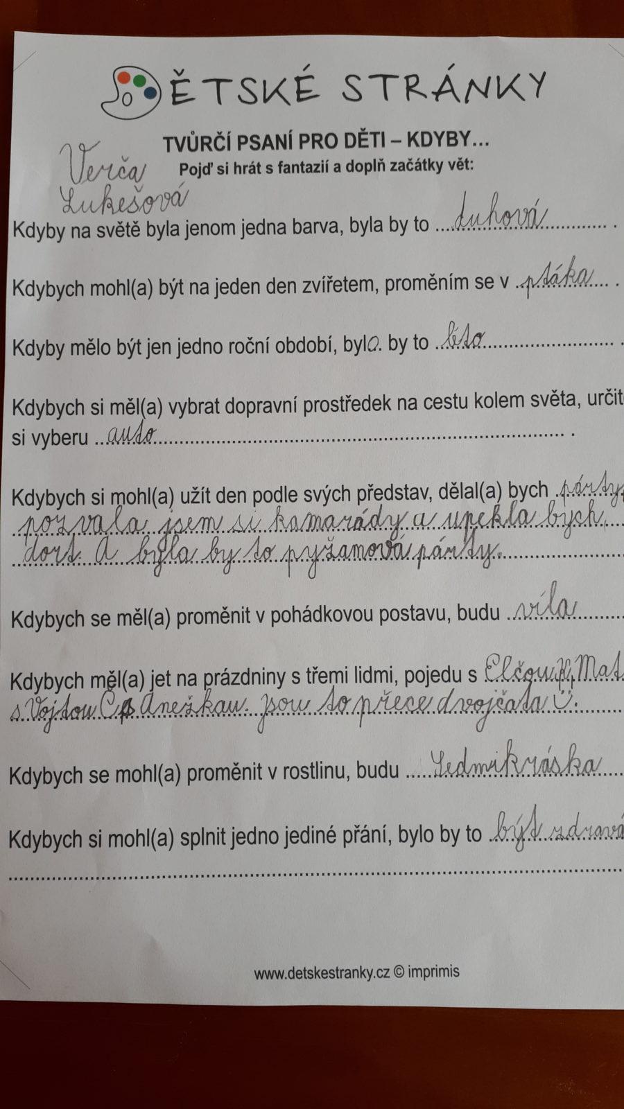 Výstupy druháčků z domácího učení 29. 4. - 17