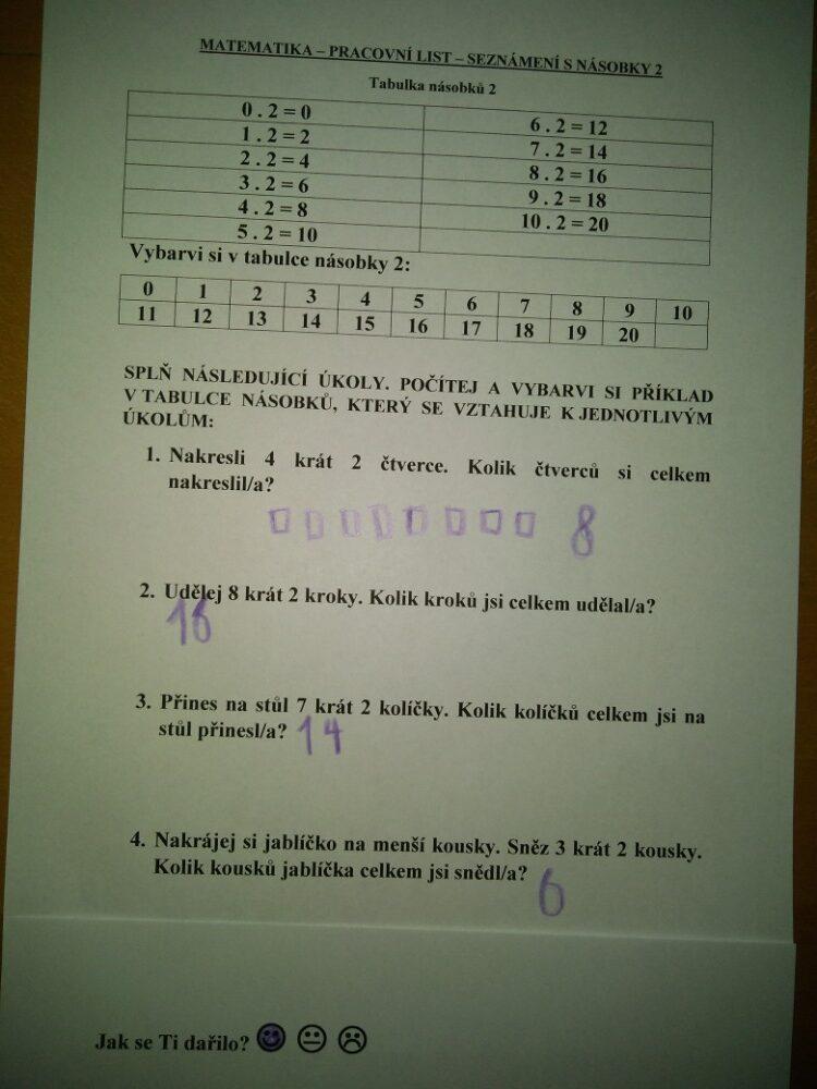 Výstupy druháčků z domácího i školního učení 2. 6. - 26